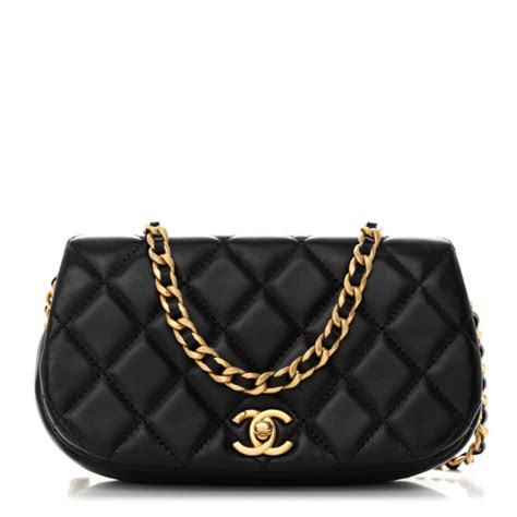 chanel coco mail clutch with chain|CHANEL Calfskin Quilted Coco Mail Clutch With Chain Black .